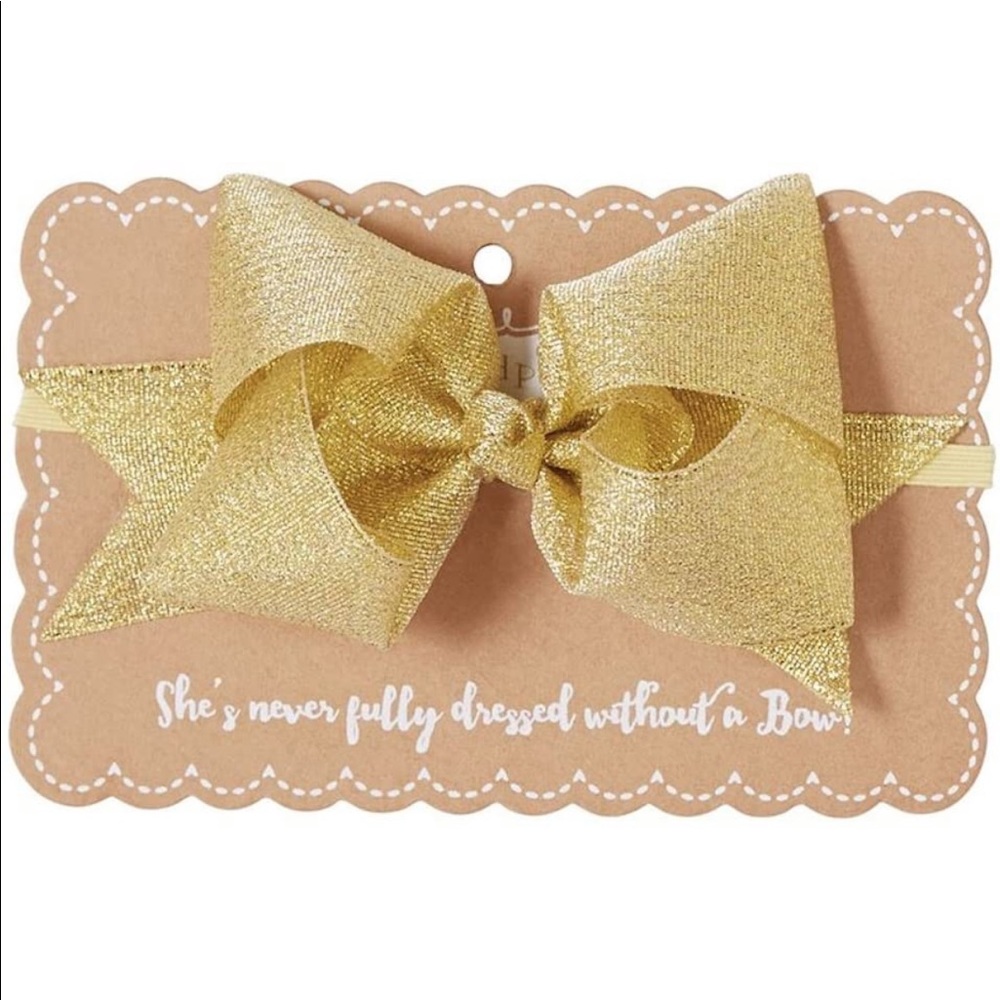 Gold Glitter Bow Headband